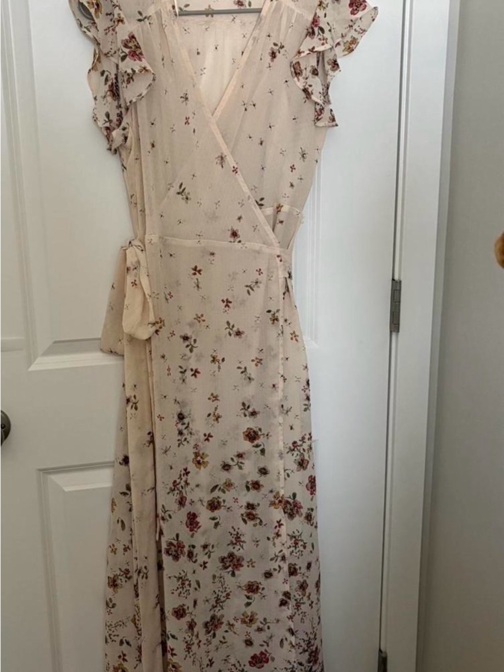 lovestitch Blush Floral Wrap Maxi Dress